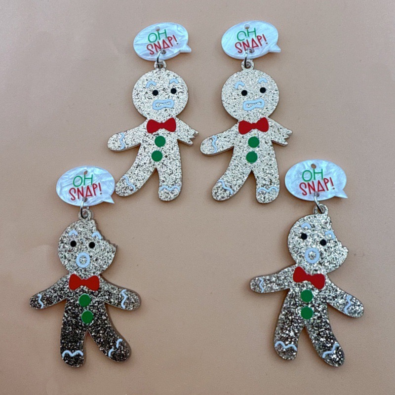 Jewelry Making Earrings - 10 adet Sevimli Noel Zencefilli Kurabiye