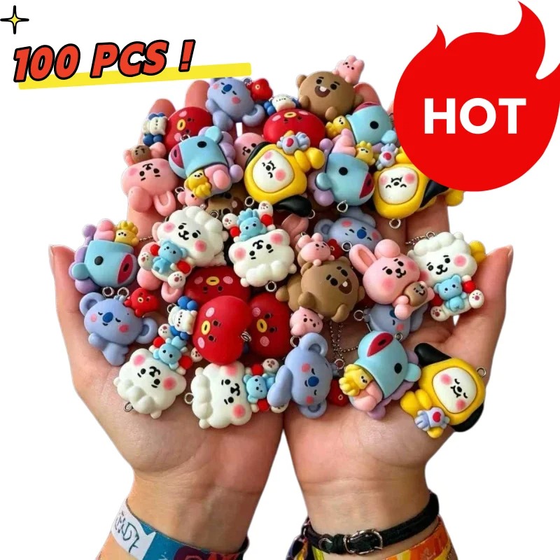 Jewelry Making Earrings - 7 adet BT21 Reçine Karikatür Figür