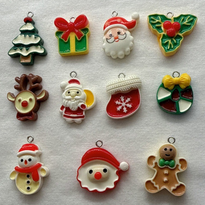 Jewelry Making Earrings - 10 adet Noel Karikatür Serisi Reçine