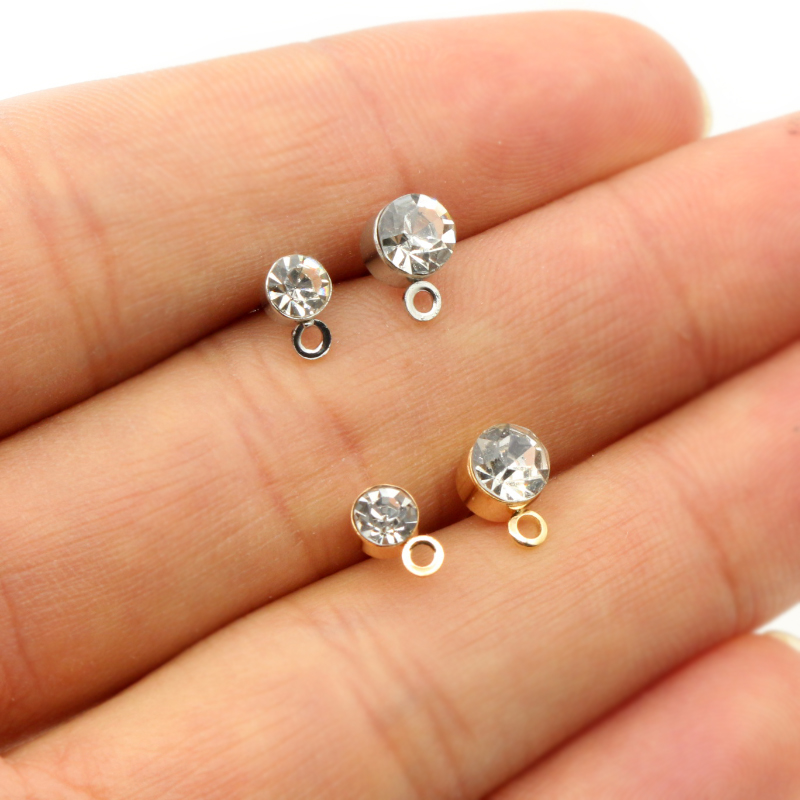Jewelry Making Earrings - 50 adet saplama küpe pimleri zirkon