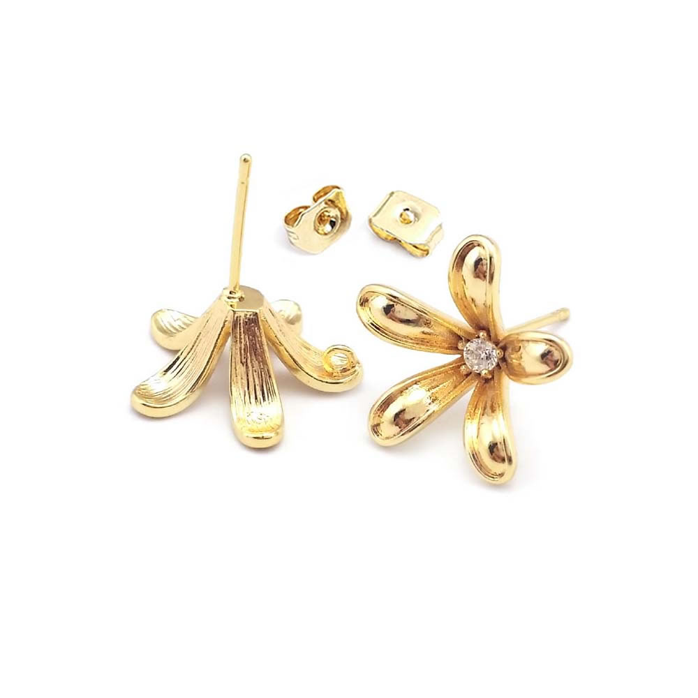 18 K Altın Renk Pirinç Çiçek S - Jewelry Making Earrings incelemesi ve fiyatı