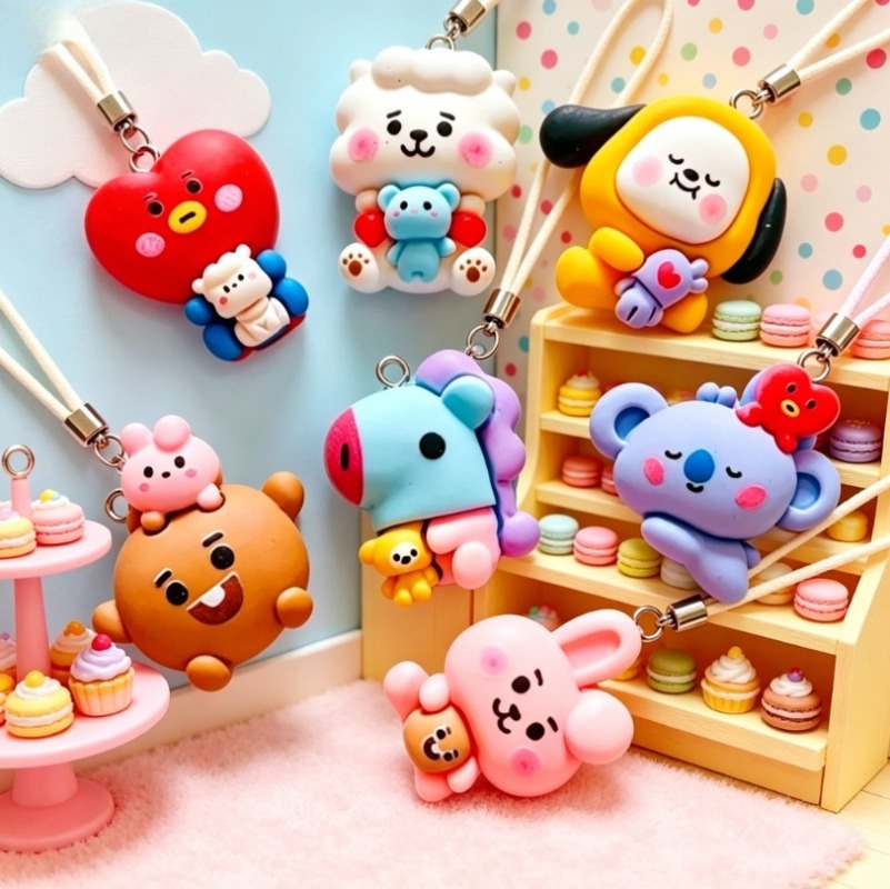 7 adet BT21 Reçine Karikatür F - Jewelry Making Earrings incelemesi ve fiyatı